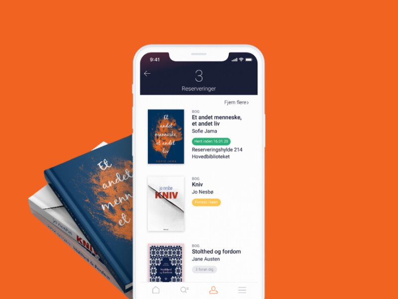Reserveringer i Biblioteket-appen.